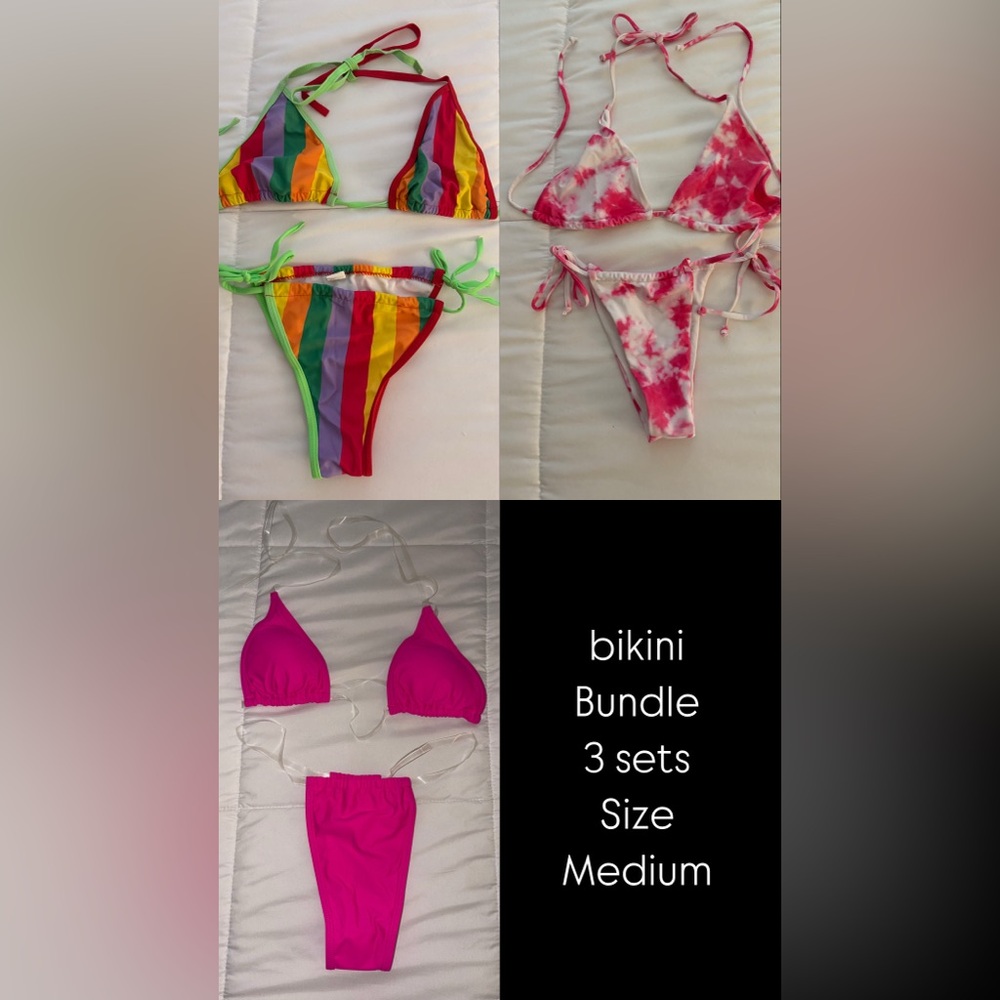 Colorful Bikini Bundle - 3 Sets - Medium